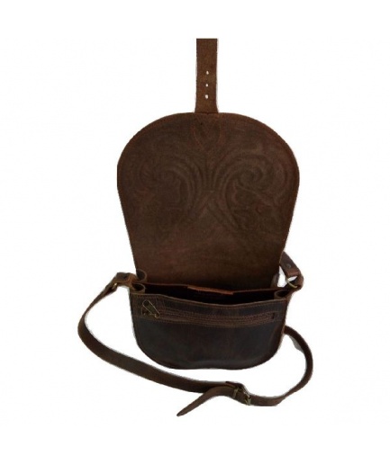 Γυναικεία τσάντα χιαστί με πυρογραφία