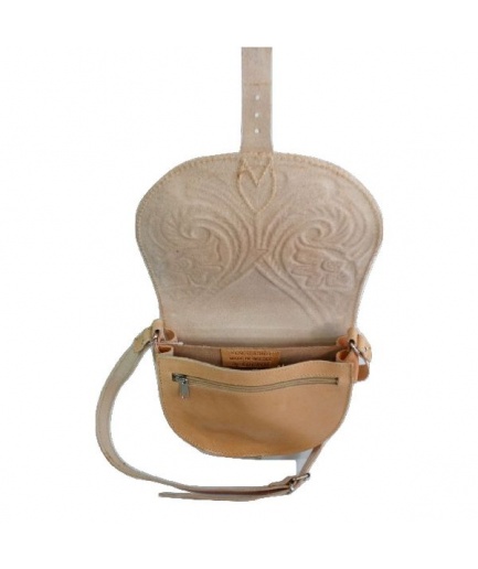 Γυναικεία τσάντα χιαστί με πυρογραφία