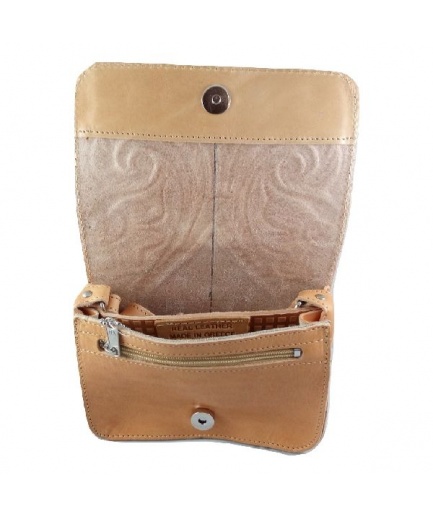 Γυναικεία τσάντα χιαστί με μαγνήτη με πυρογραφία