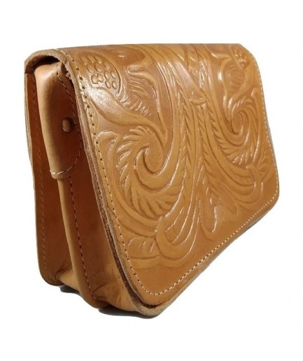 Γυναικεία τσάντα χιαστί με μαγνήτη με πυρογραφία