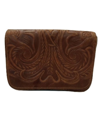 Γυναικεία τσάντα χιαστί με μαγνήτη με πυρογραφία