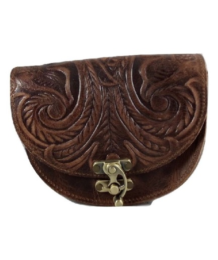 Γυναικεία τσάντα χιαστί με πυρογραφία