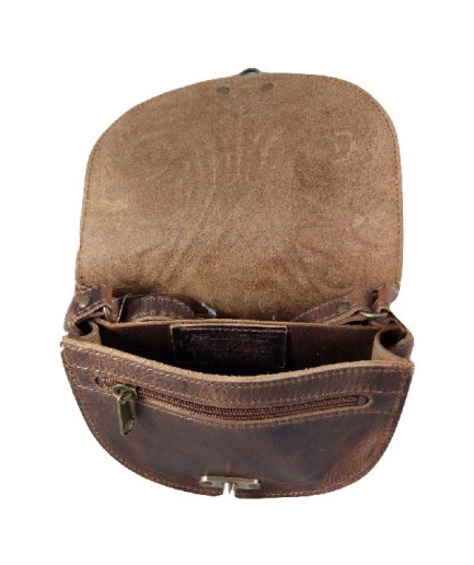 Γυναικεία τσάντα χιαστί με πυρογραφία