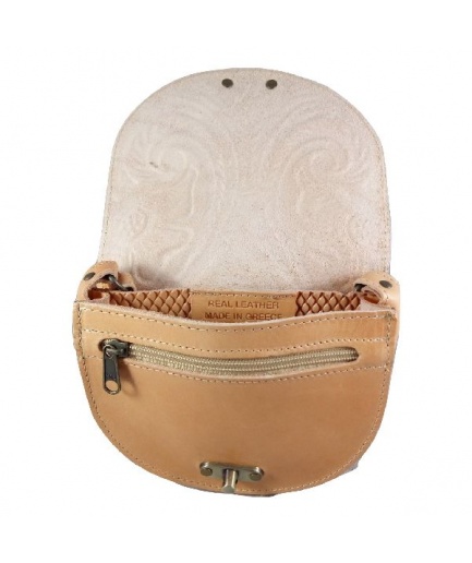 Γυναικεία τσάντα χιαστί με πυρογραφία