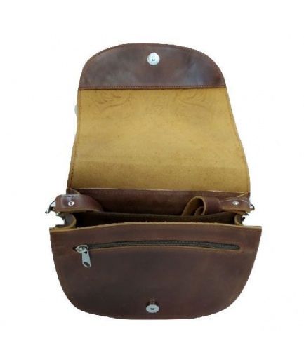 Τσάντα γυναικεία χιαστί με πυρογραφία