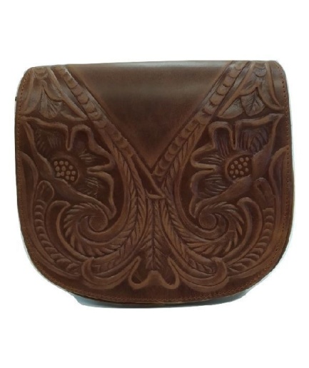 Τσάντα γυναικεία χιαστί με πυρογραφία