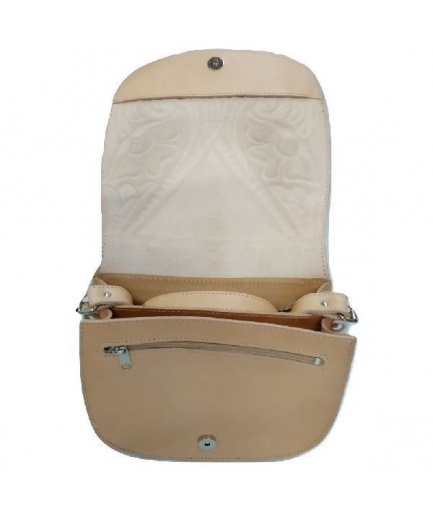 Τσάντα γυναικεία χιαστί με πυρογραφία